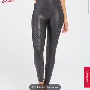 Spanx faux leather moto leggings in good condition